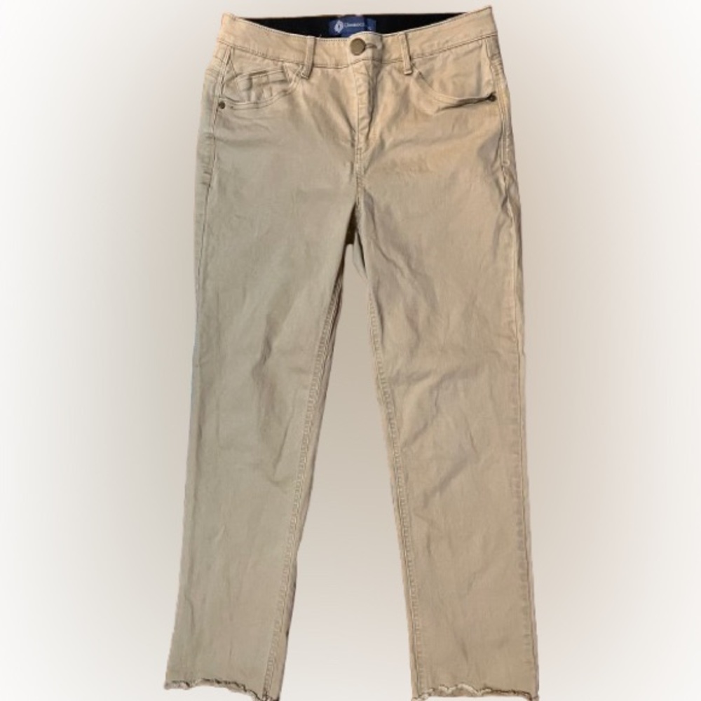 Democracy Beige Ankle Cropped Jeans